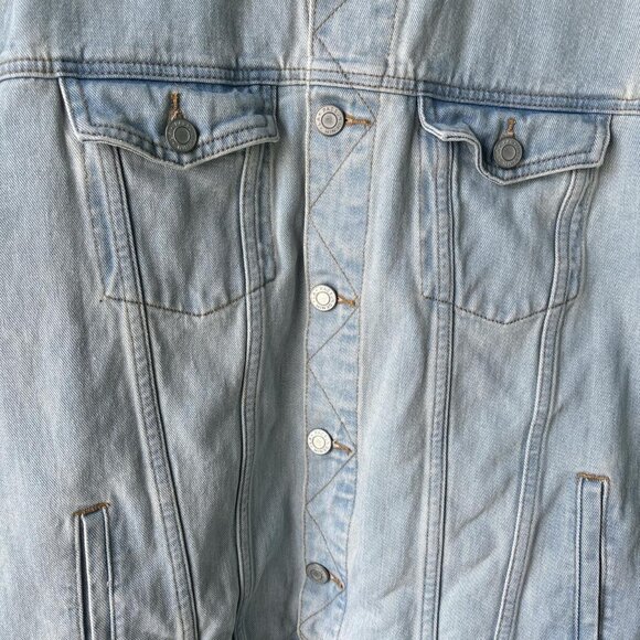 Pacsun Denim Trucker Jacket Womens L Light Wash Patchwork Quilted Cottagecore - Picture 3 of 8